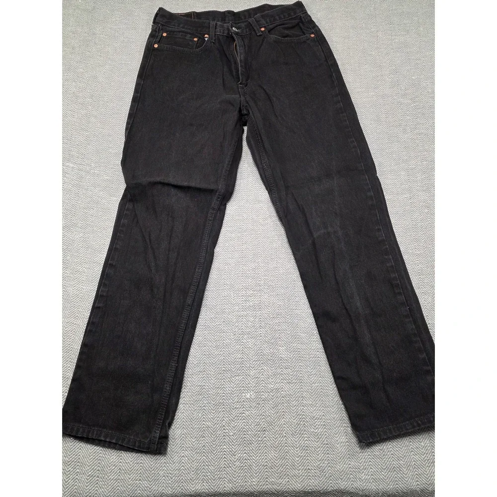 Levis 550 Relaxed‎ Fit Black Jeans Mens 34x32 Tapered Leg Denim 00550-0260